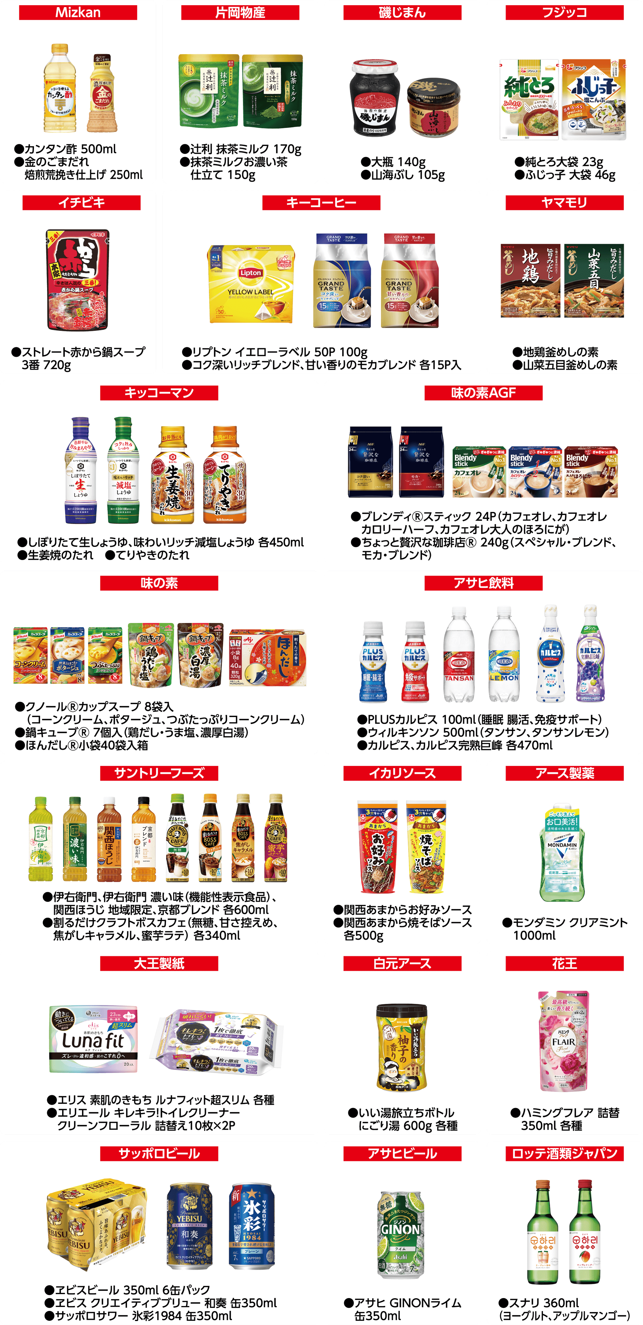 対象商品一覧